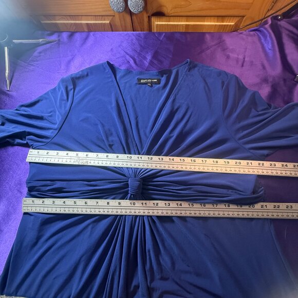 📌Jones New York Work-to- Weekend Soft Flowing Fabric Short Sleeves Midi Dress - Picture 11 of 16